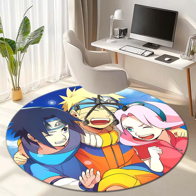 Famous cartoon NARUTO protagonist Uzumaki Naruto round carpet soft home decoration anti-slip door mat outdoor picnic mat carpet M4