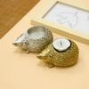 Resin Hedgehog Candle Holder Animal Statue Candle Holder Decorative Ornament for Home Office Party Desktop Decor Art Gift