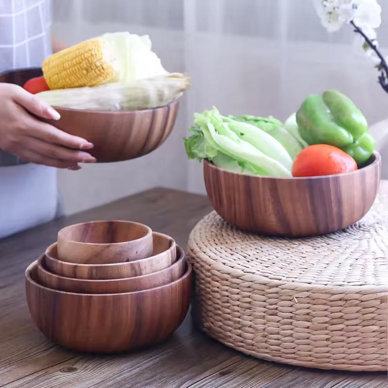 Latest Salad Serving Wood Bowl Manufacturer New Design Wooden Serving Bowl Exporter