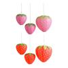 Birthday Party Hanging Ornaments Strawberry Paper Lantern, Pink Fruit Shaped Decor for Party, Sweet Style Event Supplies Collapsible Round Lamp