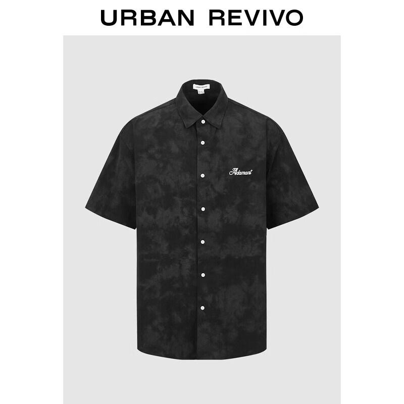 UR Men s Dark Pattern Print Short Sleeve Shirt L