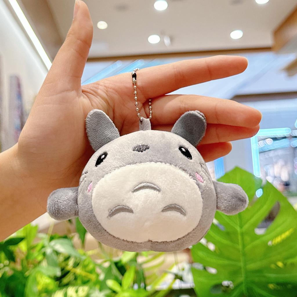 Japanese Style Cute Totoro Plush Keychain - Cartoon Stuffed Doll Pendant Keyring