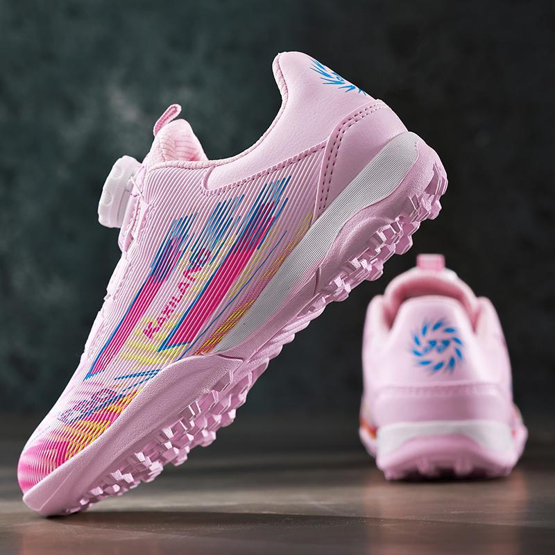 Children'S Football Shoes Training Shoes Tf Broken Nails Free Lace-Up Rotary Buckle Boys And Girls Primary School Boys' Sports Shoes
