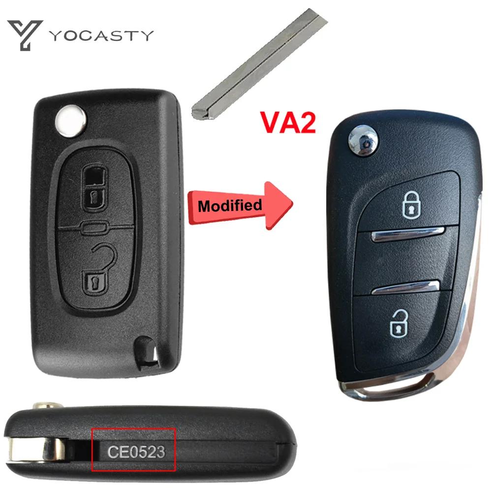 Yocasty Modified Remote Car Key Shell Flip Case For Citroen C2 C3 C4 C5 Berlingo For Peugeot 207 307 308 407 607 Hu83 Va2