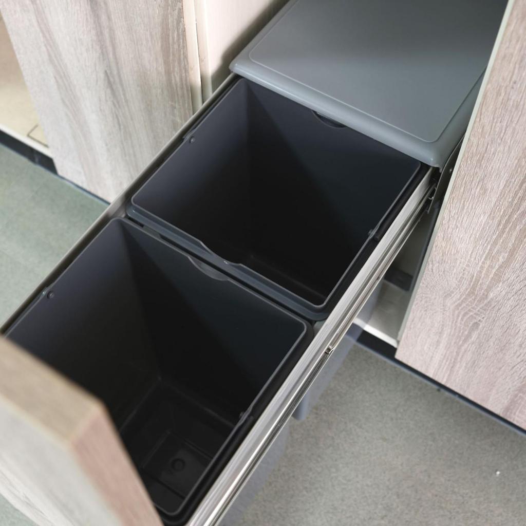 Under-Sink Pull-Out Double Bucket Trash Can with Lid
