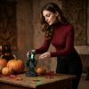 Halloween in the Dark Resin Witch Figurine for Outdoor Yard Decor - Garden Statue