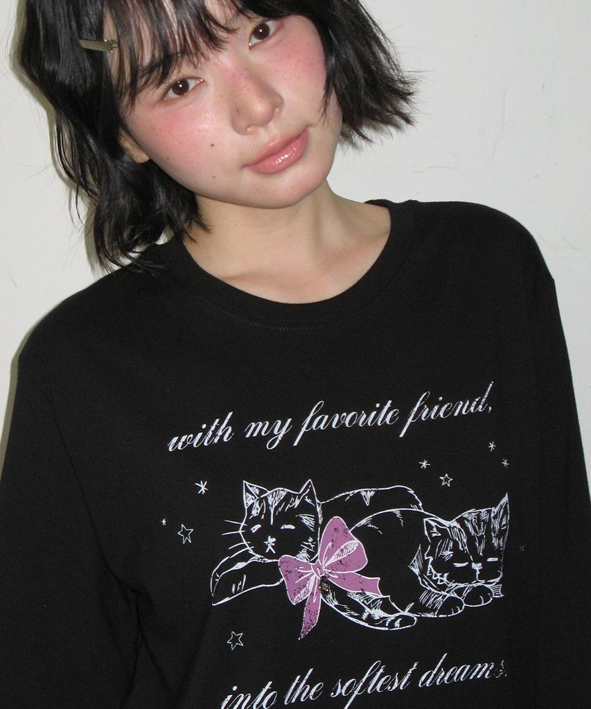RONRON Softest Dream Cat Long Sleeve Black