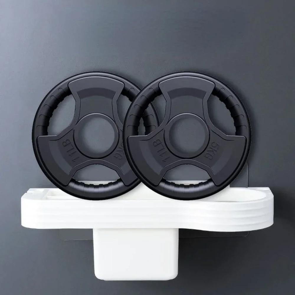 New No Drilling Bathroom Shelf Wall-mounted Space-saving Hair Dryer Holder Plastic Storage Shelf Storage Shelf Home