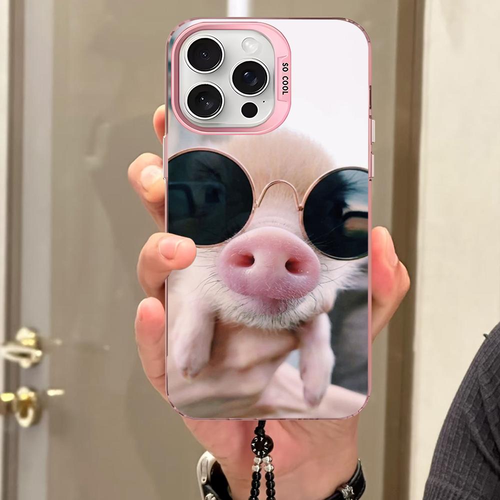 

Милий маленький рожевий свинка Чохол для телефону Для iPhone 16 15 14 13 12 11 Pro Max X XR XSMAX Матовий Ударостійкий Задній чохол iPhone 16 plus