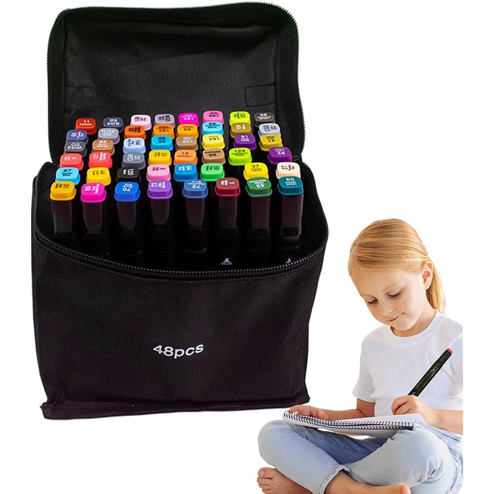 Coloring Art Markers | Journal Sketch Markers | Permanent Coloring Markers | Double Tip Drawing P...