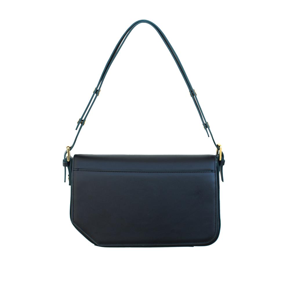 Le Chromaqi Cut-Out Edge Black Shoulder Bag