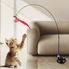 Interactive Teaser with Strong Suction Cup Base Bell & Detachable Bird Toy