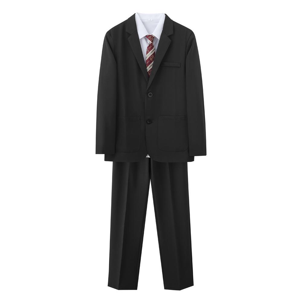 New Men s Korean Style Suit Set: Trendy, Casual, Loose-Fit Streetwear with Cool Jacket & Wide-Leg Pants for Spring & Autumn 3XL чёрный