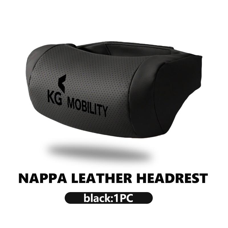 For SsangYong Car Seat Headrest Leather Neck Pillow Head Support Car Interior Accessories Rexton Y400 Y450 G4 2021 2022 Kyron