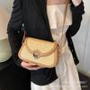 Internet celebrity explosion contrasting color armpit small bag women 2025 new niche design woven bag crossbody small square bag