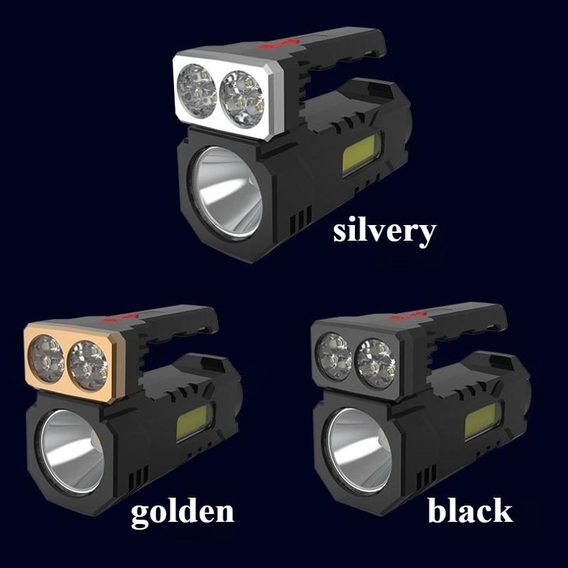Portable Flashlight Multifunctional Searchlight, Outdoor Ultra Bright, Dual Light Source with Multiple Levels, Long Battery Life of Flashlight