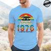 Vintage Born In 1976 Retro 50th Birthday Tshirt Unisex Unisex Funny Y2k Clothes Street Fashion Graphic T Shirts 50 Years Old Gifts