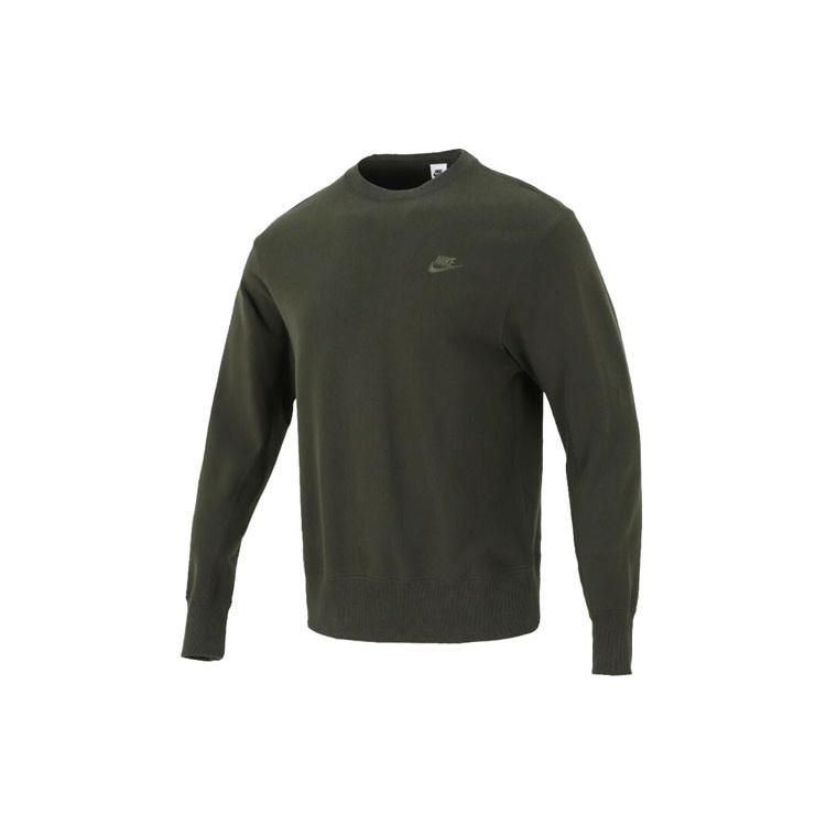 Men s Nike Sportswear Logo Casual Sports Round Neck Pullover Brown Green DA0022-355 L