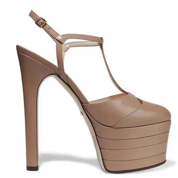 Fashion Brand Sexy Rivet 16cm High Heel Sandals Platform Party Wedding Ball T-stage Women Shoes High Quality Large 43summer Female Shoes