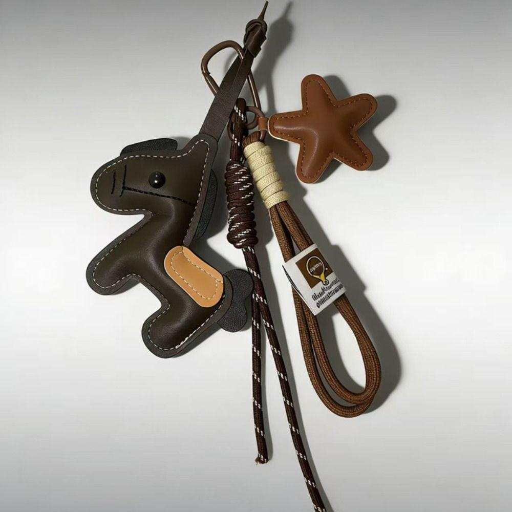 Vintage Style Pony Keychain Cartoon Design Backpack Charm Horse Bag Pendant Backpack Decoration