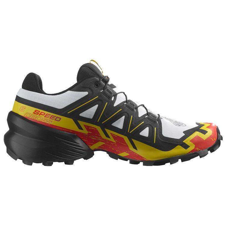 SALOMON Speedcross 6 Comfortable Non-Slip Durable Supportive Low-Top Hiking Shoes Men Hiking Shoes Black White Yellow 417378