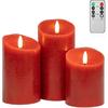 ANGELLOONG Glass Battery Operated Candles with Remote, Flameless Candles with Flickering Flame, Pillar LED Electric Timer Candle for Home Decor,