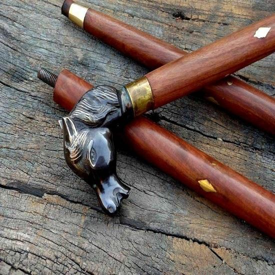 

Старинная латунная ручка для лошади, деревянная трость в винтажном стиле, дизайнерский подарок