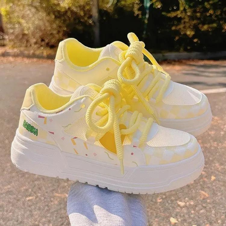 Fashion Women's Low Top Platform Skate Shoes Causal Dress Breathable Lightweight Non-Slip Sneakers Comfort Fit Walking Shoes for Lady