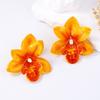 1 Pair Exaggerated Design Resin Petal Earring Elegant Boho Earrings  Women Accessories