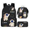 New Astronaut Spaceman Backpack for Kids School Cartoon Bookbag 3-Piece Set with Crossbody Bag Lightweight