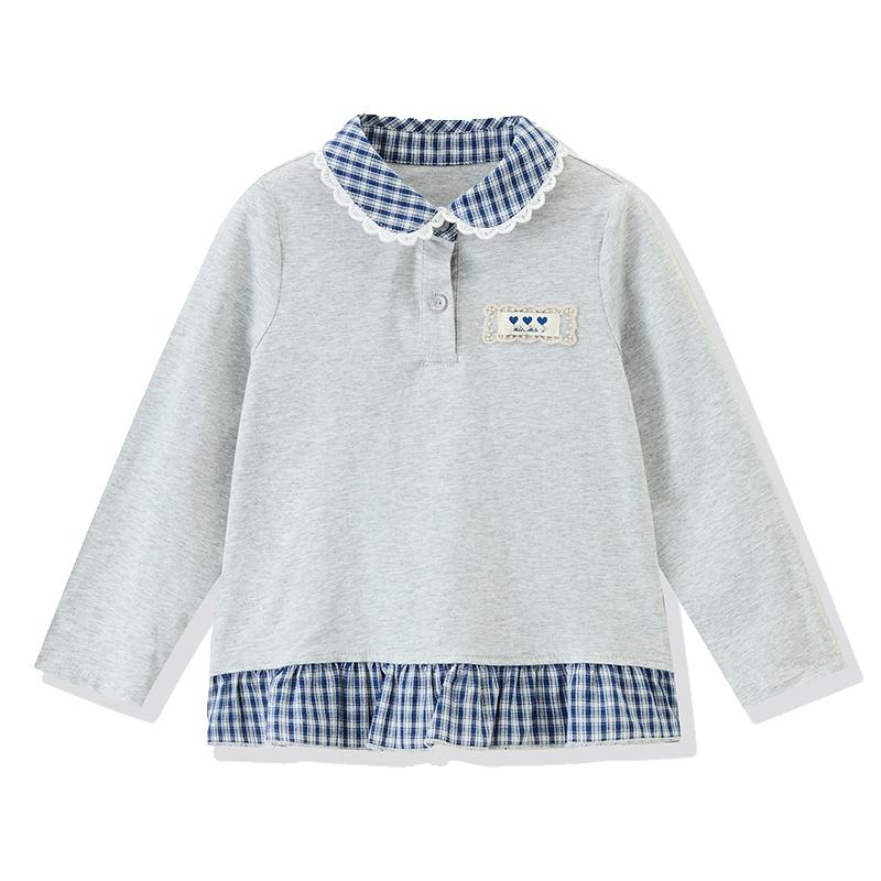 ASK JUNIOR Kids  Ruffle Trim Polo Long-Sleeve T-Shirt 130