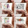 Organizer Pouch Bag Women Linen Cosmetic Bags Coffee Give Me Teacher Power Lipstick Organizer