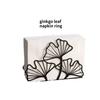 1PCS Tissue Holder C Metal Ginkgo Leaf Napkin HolderFor Restaurant Hotel Cafe Dining Table Vertical Square Towel Paper Holder Base