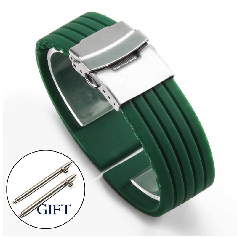 20mm 22mm Schnellverschluss Gummiarmband Verlängert Weiches Armbanduhr Silikonband für Herren Wasserdichtes Armband Zuschneidbar passend Armband