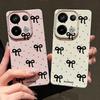 Fashion Bowknot Print TPU Leather Texture Slim Matte Case For Xiaomi 13T Pro Poco X6 Redmi Note 14 13 12 Pro 11 Shockproof Soft Protection Phone Cover