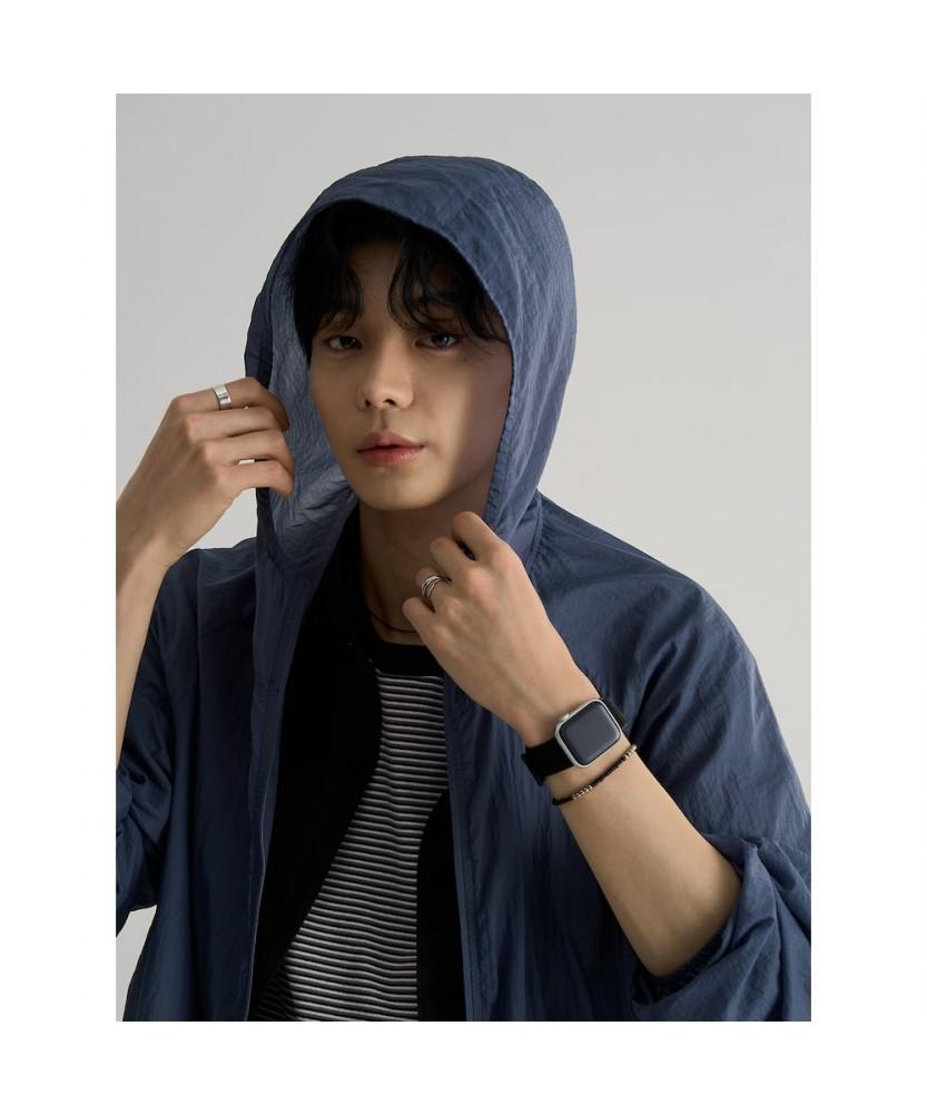 8Seconds Lightweight Wrinkle Hooded Windbreaker Blue