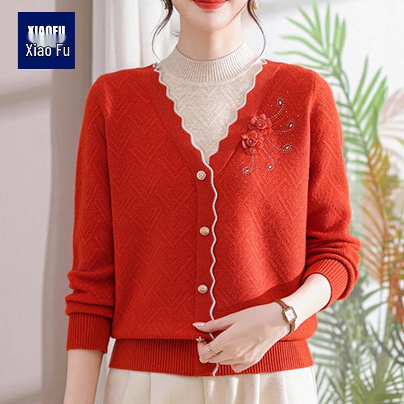 Women's Velvet Lined Mid-Aged Sweater