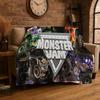Cartoon Monster Truck Monster Jam Soft Flannel Throw Blanket,Warm Cozy Blanket for Bed,Couch,Sofa,Bedroom,Living Room,Travel