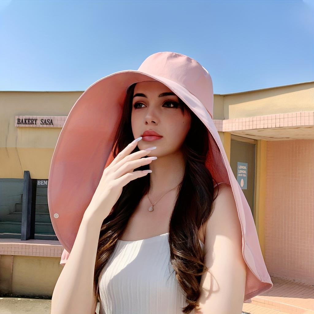 1 Wide Brimmed Shawl Hat, An Elegant Summer Travel Beach Hat, A Must-have for Summer