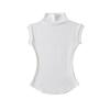 Women's Mock Neck Cap Sleeve Tank Top Slim Fit Y2K Solid Curved Hem Cotton Blend Cami Top