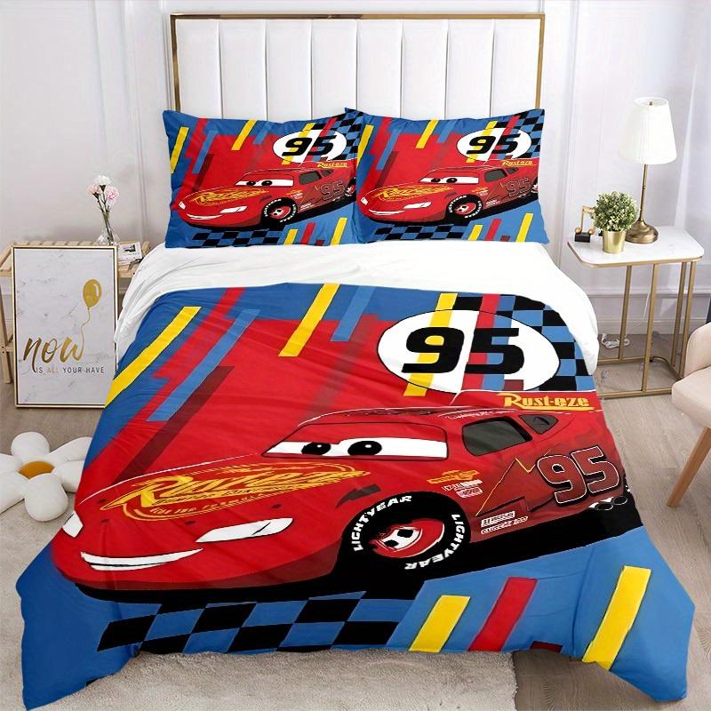 Set da 3 pezzi Saetta McQueen1 copripiumino + 2 federe, senza imbottitura, biancheria da letto stampata, Arredamento Camera da Letto per Tutte le Stagioni078