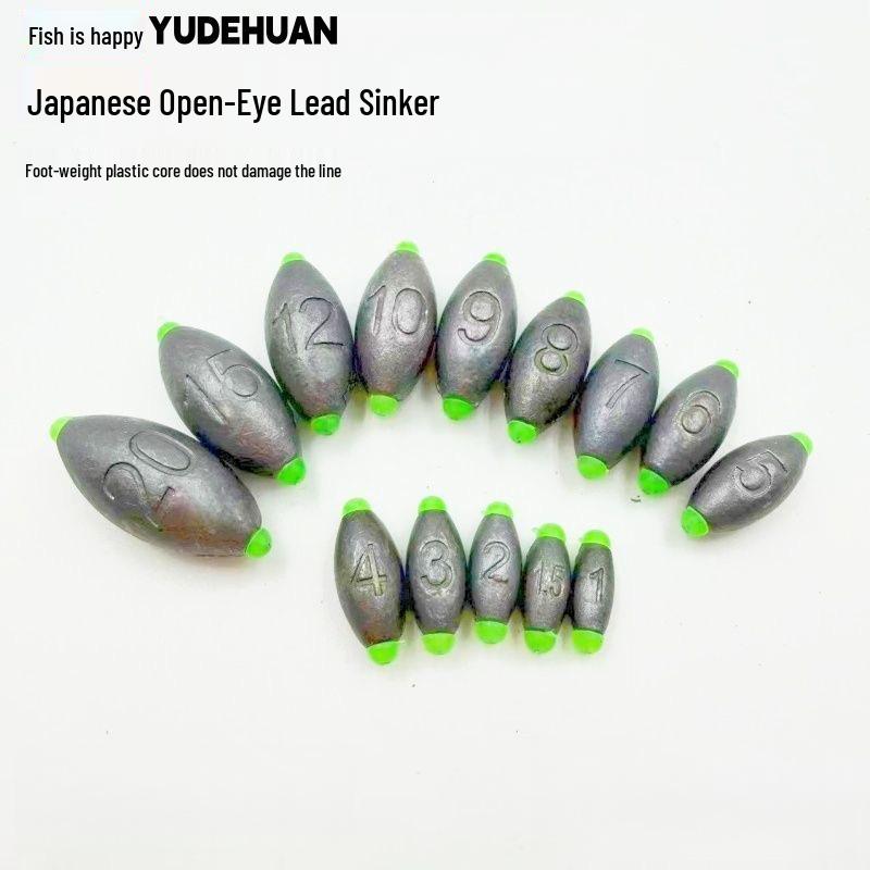 Japanese Open-mouth Lead Sinker with Plastic Core for Fishing Gear Accessories 
