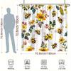 1pc Watercolor Bees & Flowers Shower Curtain - Playful Light Design, Polyester, 70.8x70.8 Inches, 12 Hooks, Bathtub Decor