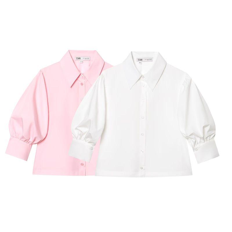 Kaslead New Arrival Women's Fashion Style Stylish Simple and Versatile Casual Poplin Shirt 2731082