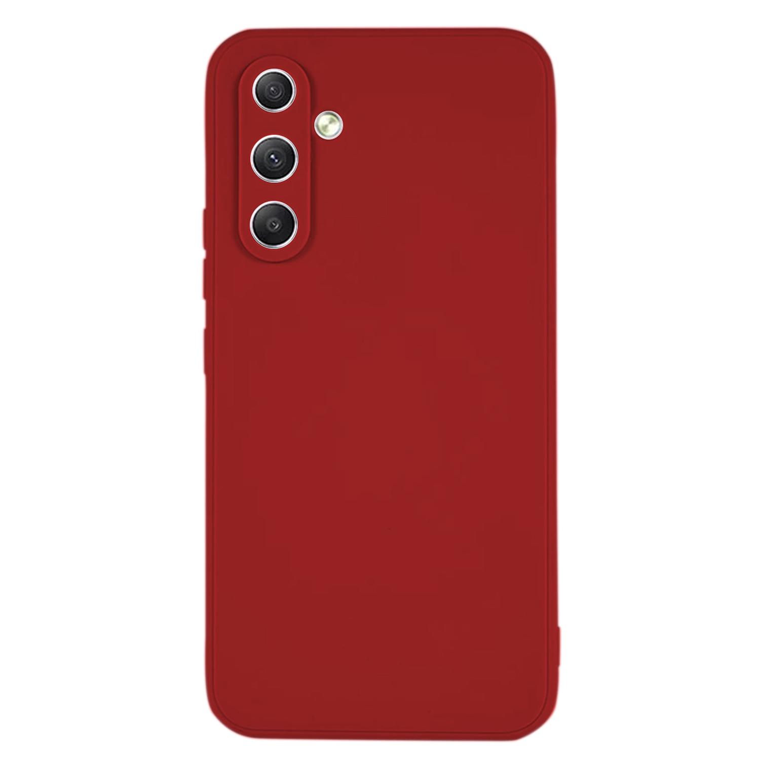 

KALEBOL KLB-TPU003 For Samsung Galaxy A24 4G (162.1 x 77.6 x 8.3mm)/5G Case Anti-Scratch Solid Color TPU Phone Cover Red