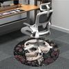 1 Stück Schädelblumen Büro Runder Teppich, Matte Geeignet für Büro, Unter Bürostühlen Schlafzimmer Wohnzimmer Heimdekoration, Raumdeko