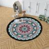 Geometric Round Rug – Bohemian Artistic Floor Mat in Rich Colors for Bedroom or Living Room