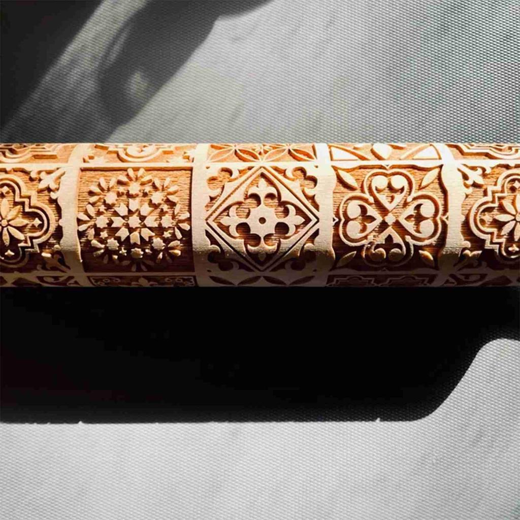 Christmas Rolling Pin Engraved Rolling Pin Embossed Rolling Pin