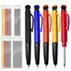 Solid Carpenter Mechanical Pencil For Woodworking Long Head Detachable Dual Use Pen Pencil With Sharpener Stationery Supplies