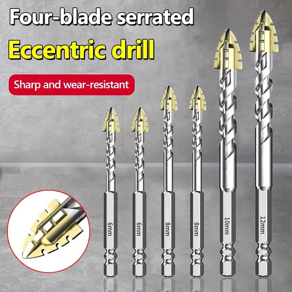 1Pcs Hexagonal Handle Tile Drilling Tool Eccentric Drill  for Glass Masonry Ceramic Iron Plates
